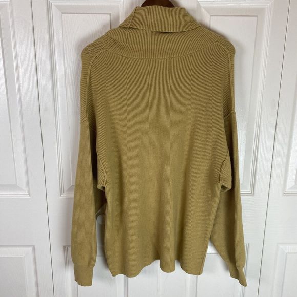 Free People M Softly Structured Knit Tunic Sweater Pullover Turtleneck Golden - Picture 5 of 8